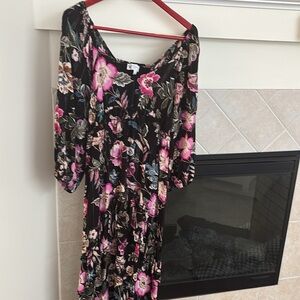 Jessica Simpson pink  and White Bishop Sleeve Sundress